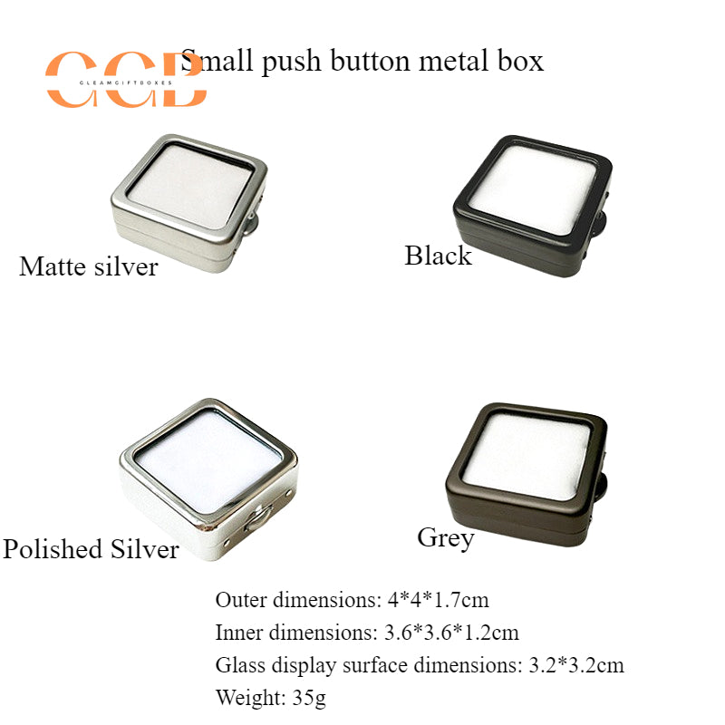 5pcs Loose Stone Display Box Glass Top