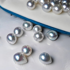 5A 8-13mm Australian White South Sea Pearl, Drop Shape High Luster Silky Surface Single Pearl for Earrings or Pendants, Pearl Wholesale