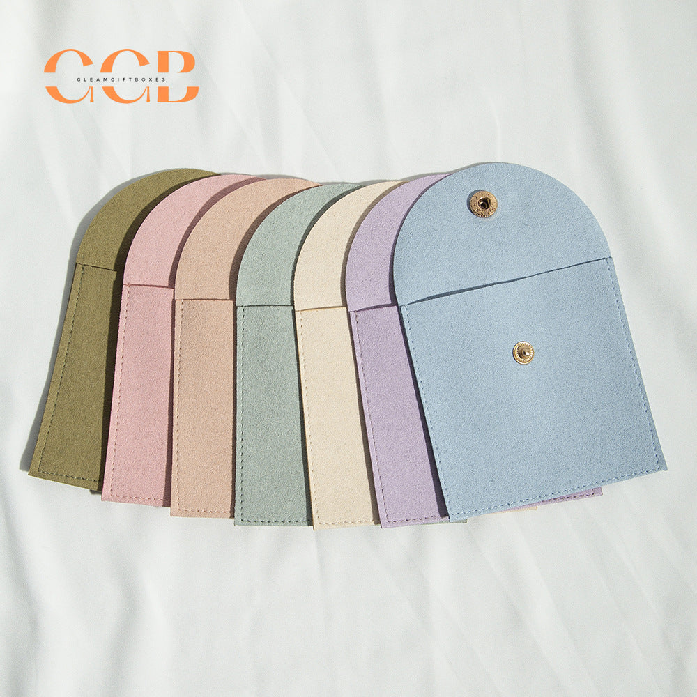 20pcs 9 color jewelry pouch set, 8x8cm suede snap button pouch for rings earrings necklaces, multi color jewelry packaging bags