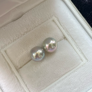 3A 4-10mm Grey Akoya Baroque Pearl, Natural Tone Loose Pearl with Strong Luster, Undrilled Half Drilled 1mm or Fully Drilled 0.7mm