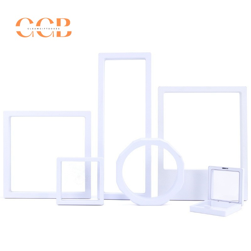 20pcs PE Floating Display Frame for Jewelry, Transparent Suspended Box