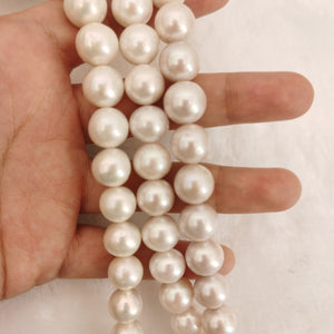5A 11-13mm high luster round white Edison Pearls