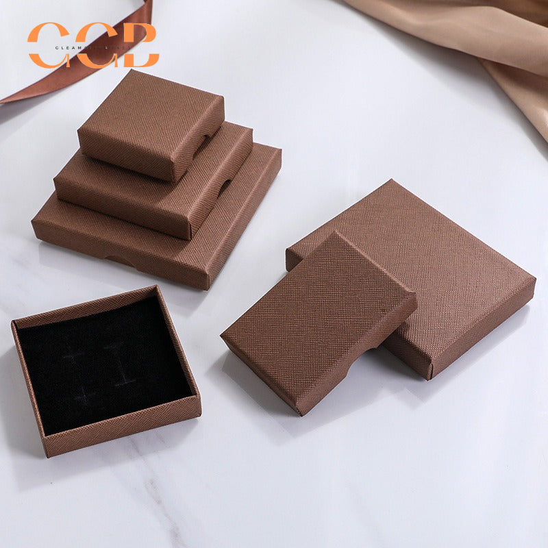 10pcs vintage brown slim jewelry box for rings earrings necklace, multi color jewelry gift boxes for packaging, custom logo available