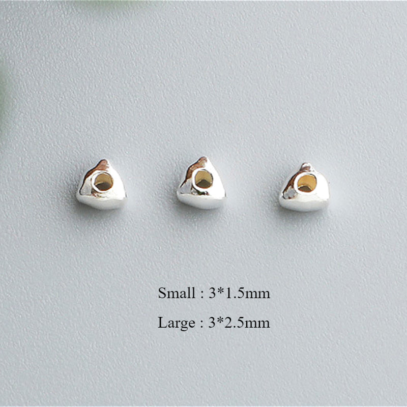 10pcs S925 Silver Small Triangle Spacer Beads