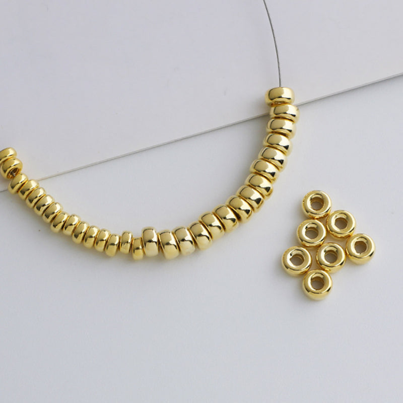 10pcs 3-8mm S925 Gold-Plated Bubble Spacer Beads for DIY Jewelry Making