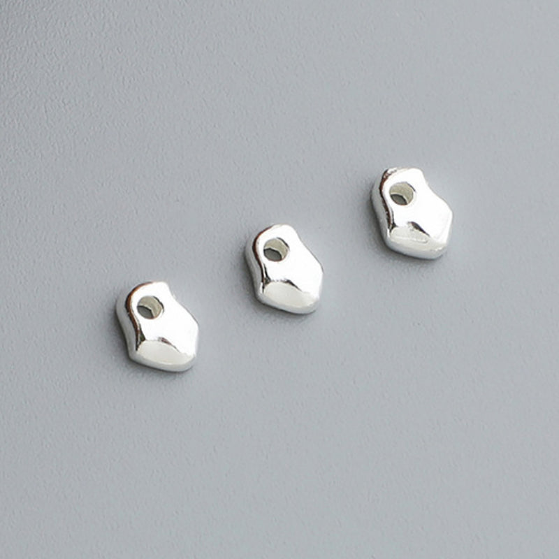 3,4mm 10pcs S925 Sterling Silver Irregular Spacer Beads