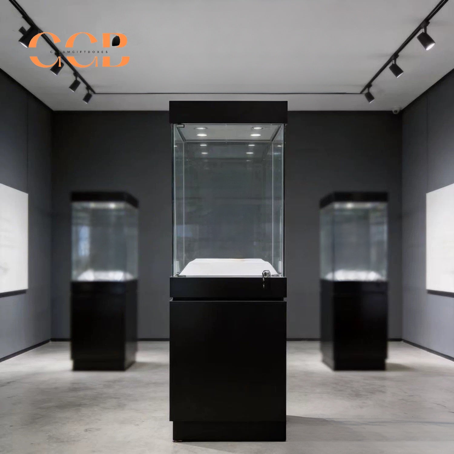 Glass Display Cabinet with LED Light, Collectibles Display Case, Curio Display Cabinet, Lockable Showcase, Retail Display