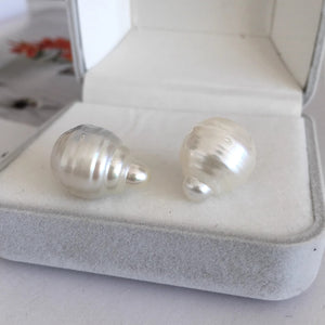 3A 9-14mm White South Sea Baroque Pearl, Droplet Loose Pearl with Good Luster, Undrilled Half Drilled 1mm or Fully Drilled 0.7mm