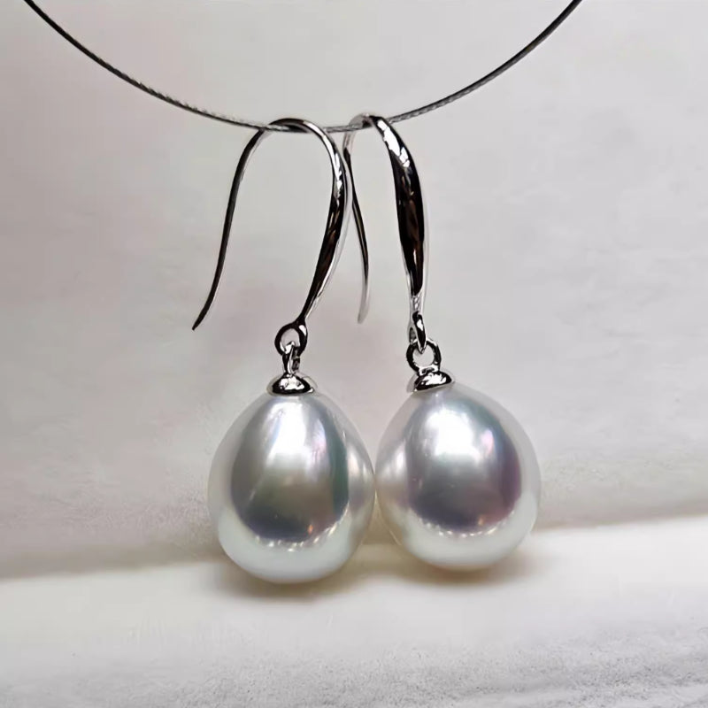 5A 8-13mm Australian White South Sea Pearl Drop Earrings