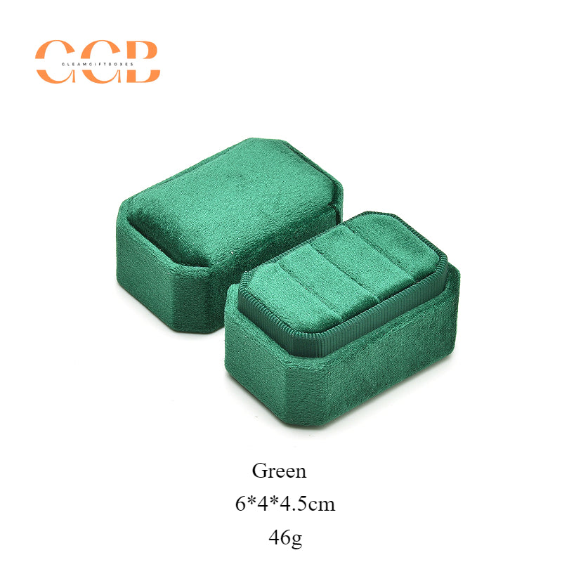 Portable eight-sided velvet jewelry storage box set