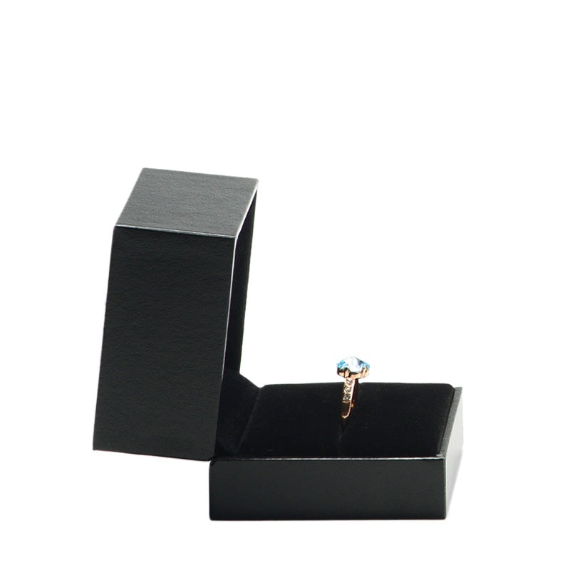 Luxury flip lid jewelry packaging box faux leather paper ring box pendant box bracelet box necklace box long chain box wholesale