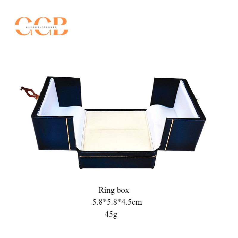 Vintage dark blue double door mini jewelry box for proposal