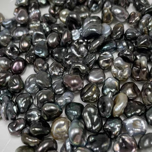 3A 2-12mm Tahitian Keshi Pearl, Black Peacock Green Loose Pearl Bead, Natural Round or Oval Shape, Undrilled Half Drilled 1mm or Fully 0.7mm