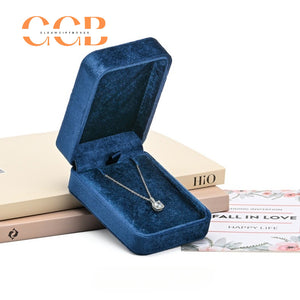 Vintage Velvet Necklace Box Luxury Jewelry Gift Box Retro Rounded Square Jewelry Storage Box Elegant Necklace Packaging