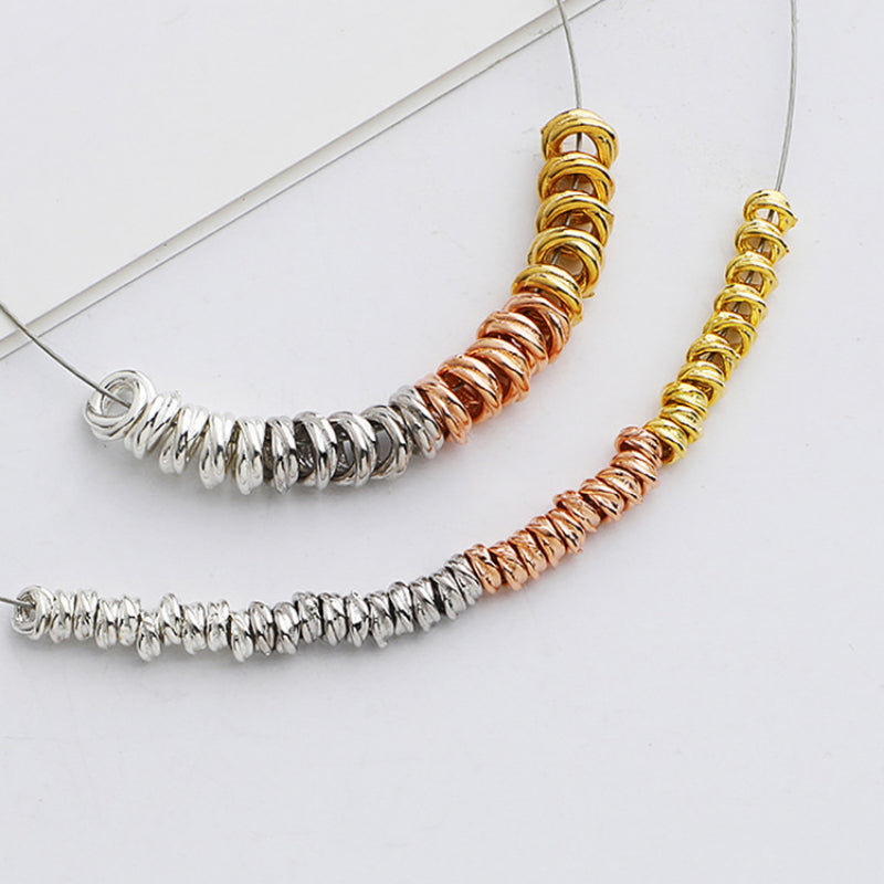 10pcs S925 Sterling Silver Twisted Circle Spacer Beads  3-4mm