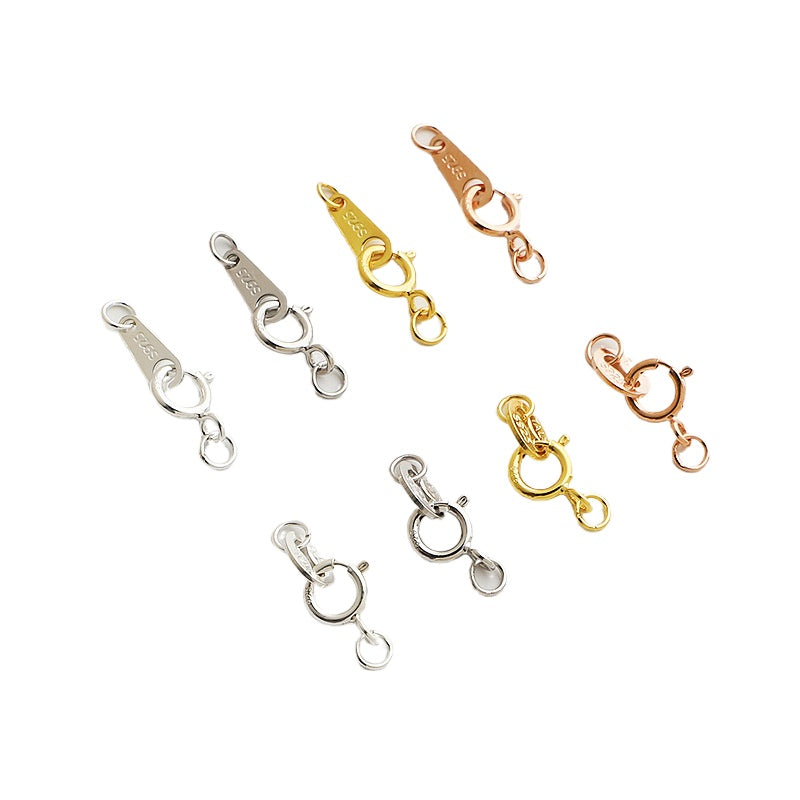 10pcs S925 Silver Gold Plated Spring Clasps