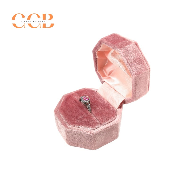 Luxury Velvet Ring Box - Wedding Jewelry Display w/ Custom Logo