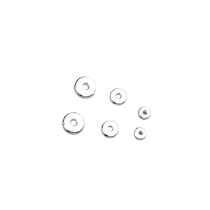 10pcs S925 Sterling Silver Geometric Glossy Round Disc Spacer Beads 4-8mm