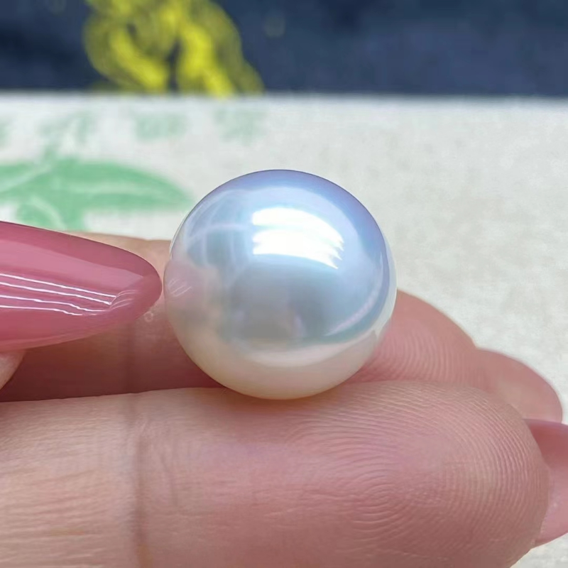 5A 8-14mm Australian South Sea White Pearl, Natural Round Undrilled Loose Pearl for Custom Ring Pendant Earrings, High Luster No Blemish