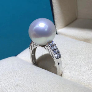 5A 8-14mm Australian South Sea White Pearl, Natural Round Undrilled Loose Pearl for Custom Ring Pendant Earrings, High Luster No Blemish