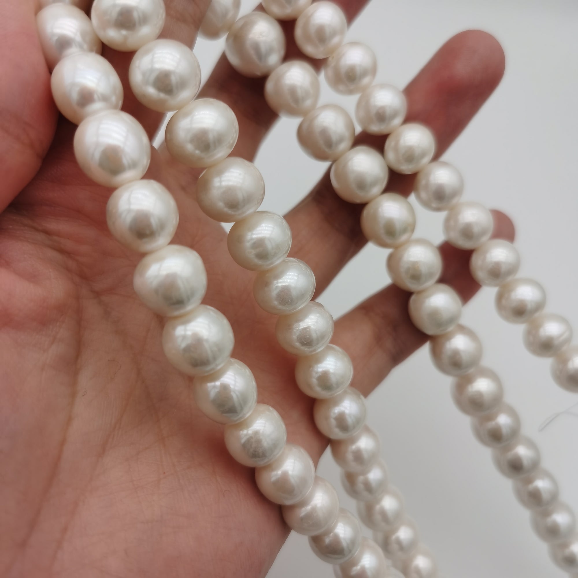 4A+ 10-12mm High Luster Nearly Round Freshwater Pearls