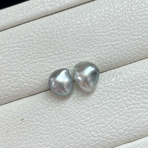 3A 2-12mm Platinum Grey Tahitian Keshi Pearl, Natural Loose Saltwater Pearl with Good Luster, Undrilled Half Drilled 1mm or Fully Drilled 0.7mm