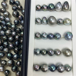 3A Multicolor Tahitian Baroque Drop Pearl Undrilled, Peacock Green Iridescent Rippled Nacre Pearl for DIY Ring Necklace Earrings