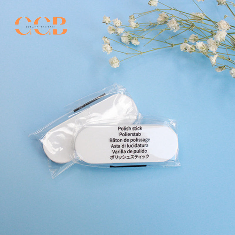 100 pcs 2x5.5cm double sided silver polishing stick mini size jewelry buffing tool, logo printable polishing bar for gold silver jewelry care bulk