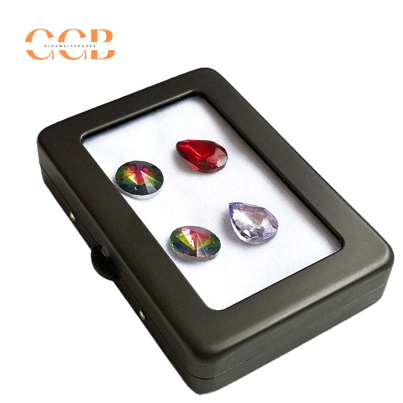 5pcs Loose Stone Display Box Glass Top