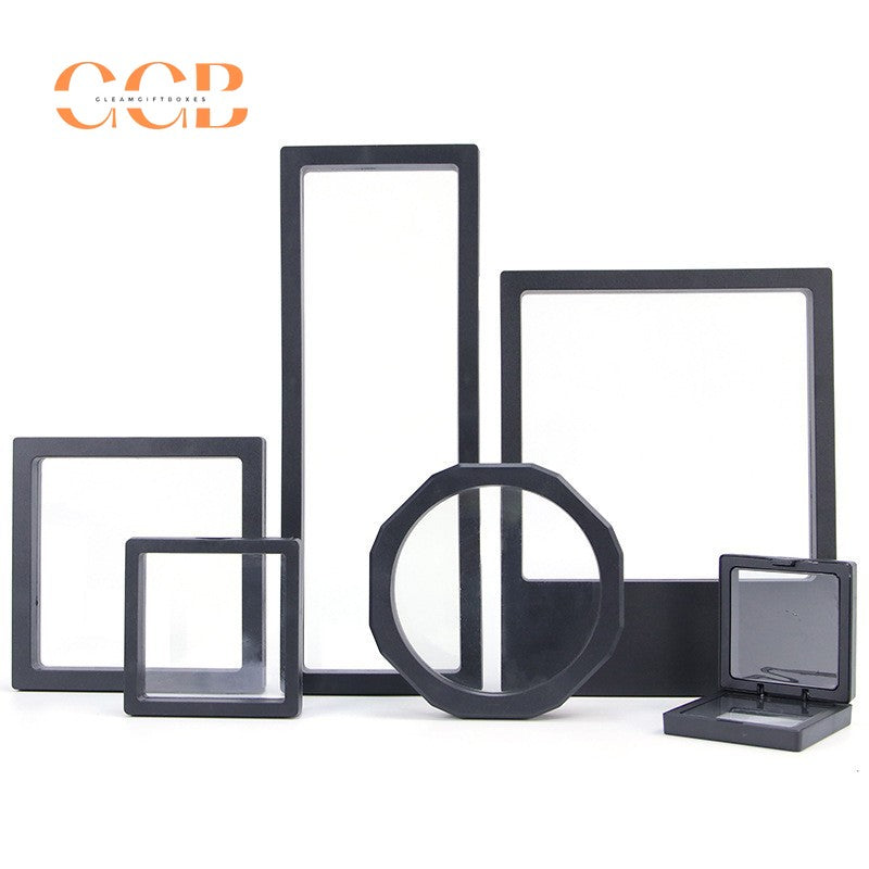 20pcs PE Floating Display Frame for Jewelry, Transparent Suspended Box