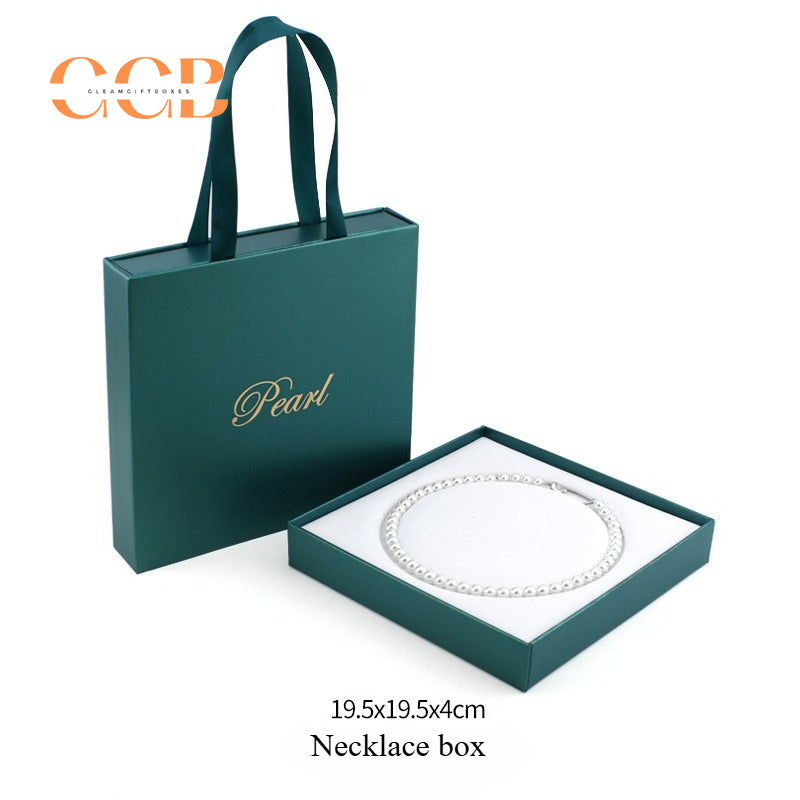 10pcs 19.5x19.5x4cm pearl necklace handbag box set, jewelry display packaging for earrings and bracelets, wholesale tote jewelry boxes