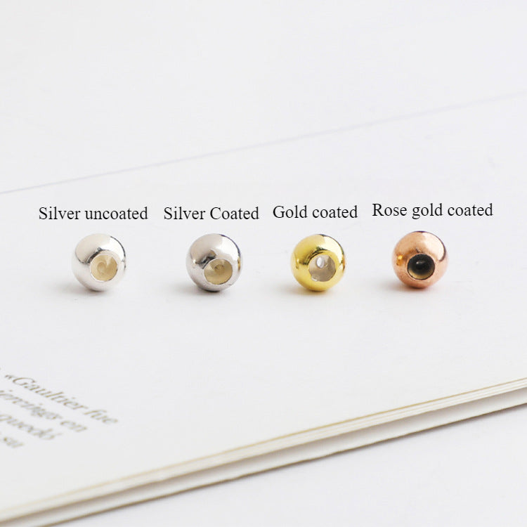 10pcs 3-6mm S925 Sterling Silver Silicone Positioning Beads