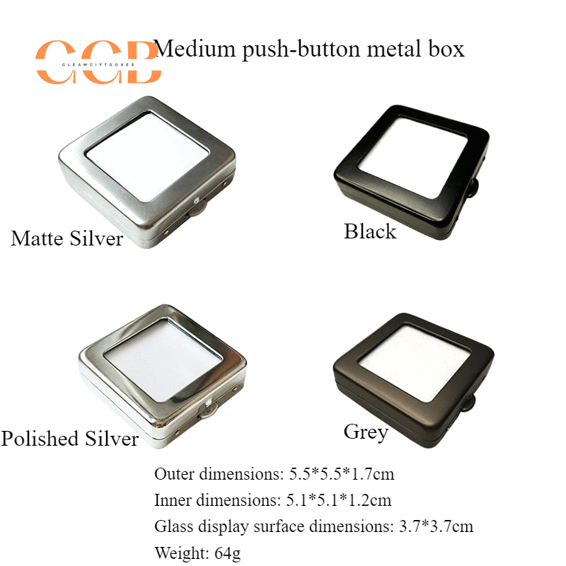 5pcs Loose Stone Display Box Glass Top