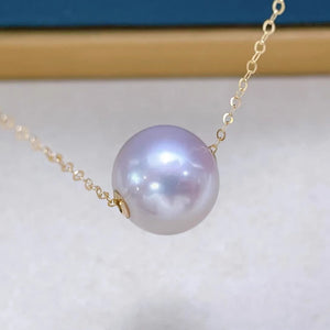 5A 12-13mm Round Pink Luster Pearl Bead, Strong Mirror Surface South Sea Pearl with 1.8mm Hole, 18K Gold Large Hole Pearl Wholesale