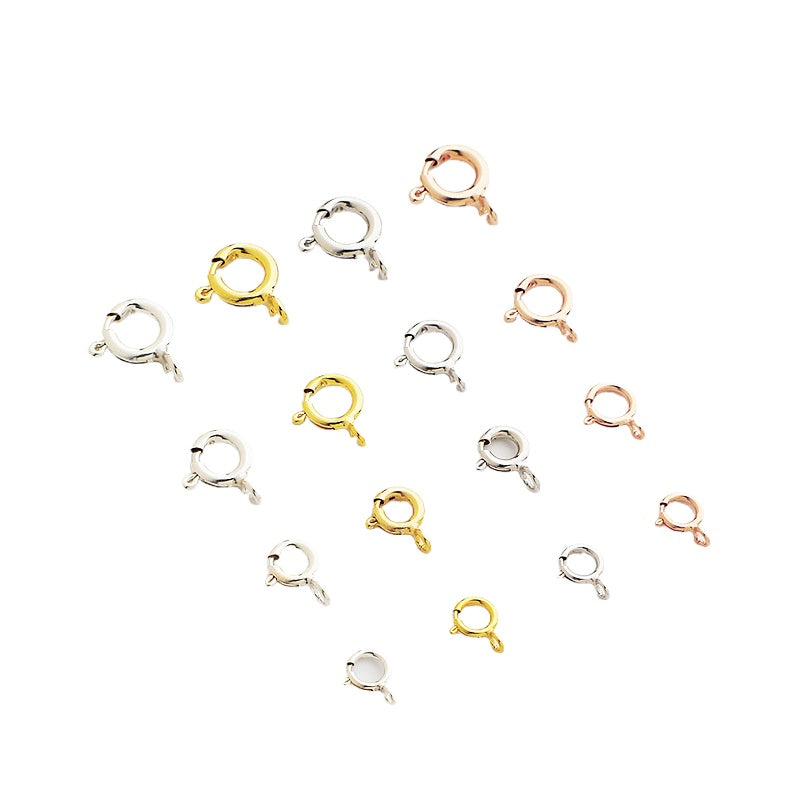 10pcs 5-8mm S925 Sterling Silver Open Spring Buckle
