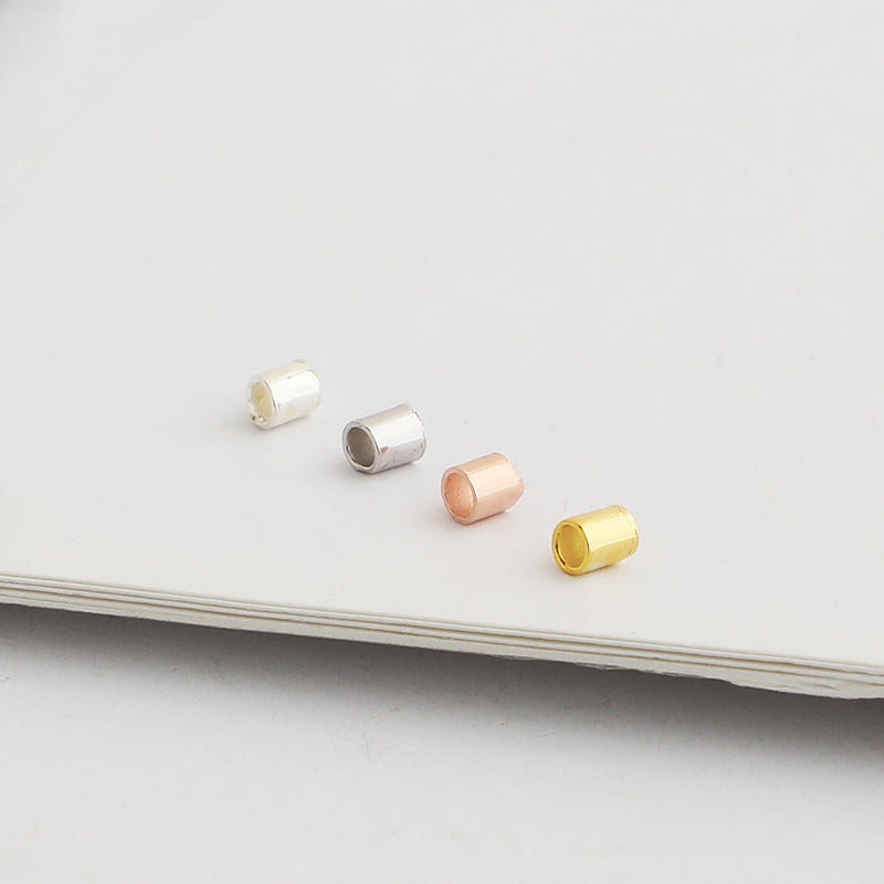 10pcs 1.2-2mm S925 Sterling Silver Tube Spacer Beads