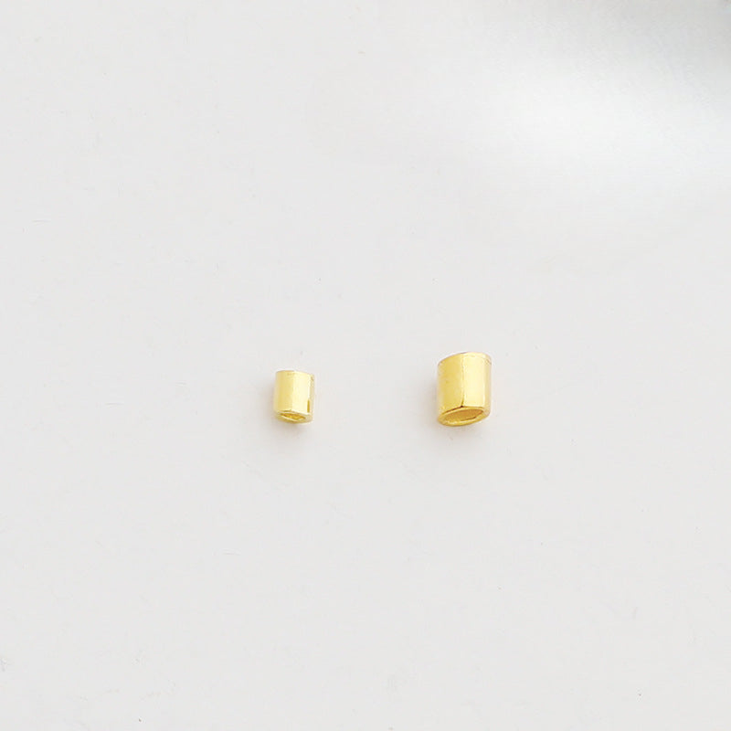 10pcs 1.2-2mm S925 Sterling Silver Tube Spacer Beads