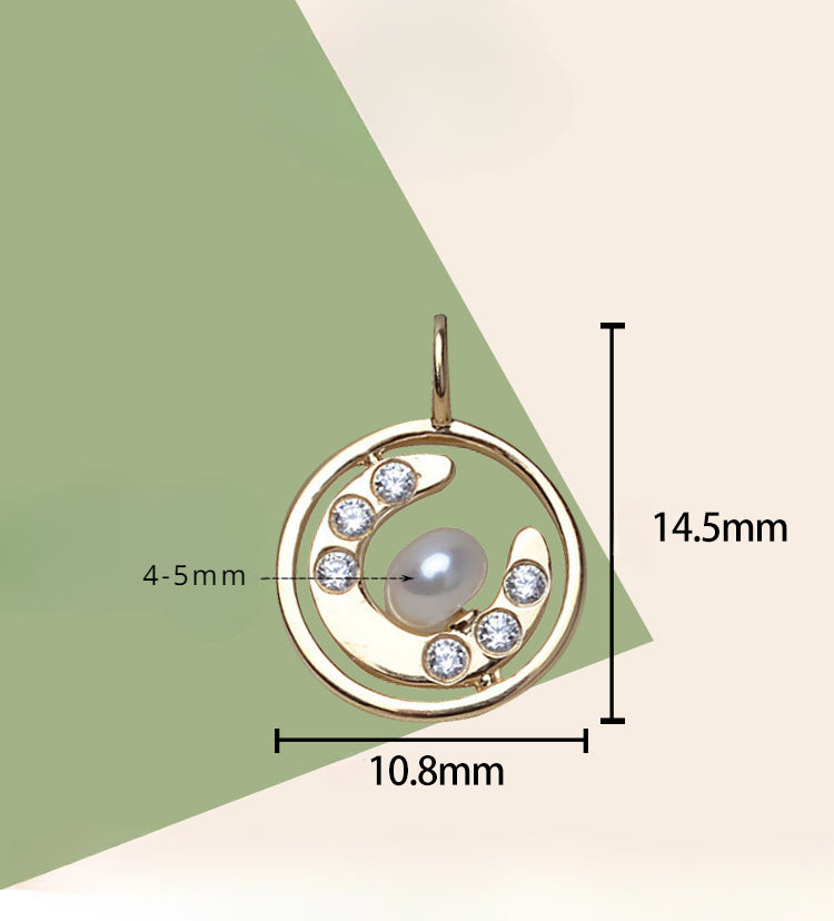 AU750 gold pearl pendant setting