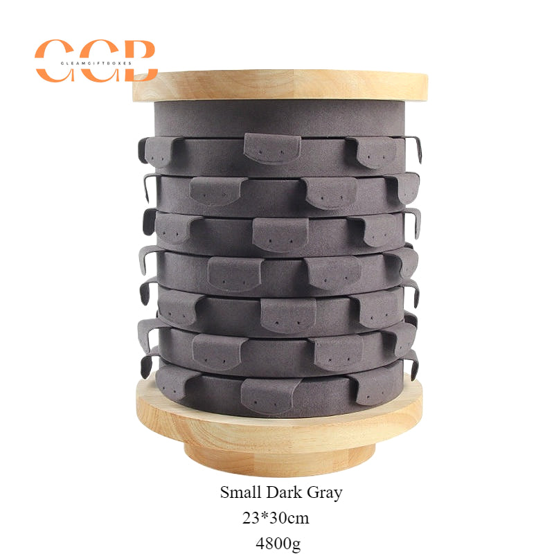 Rotating Wooden Earring Display Stand, Multi-Layer Jewelry Organizer