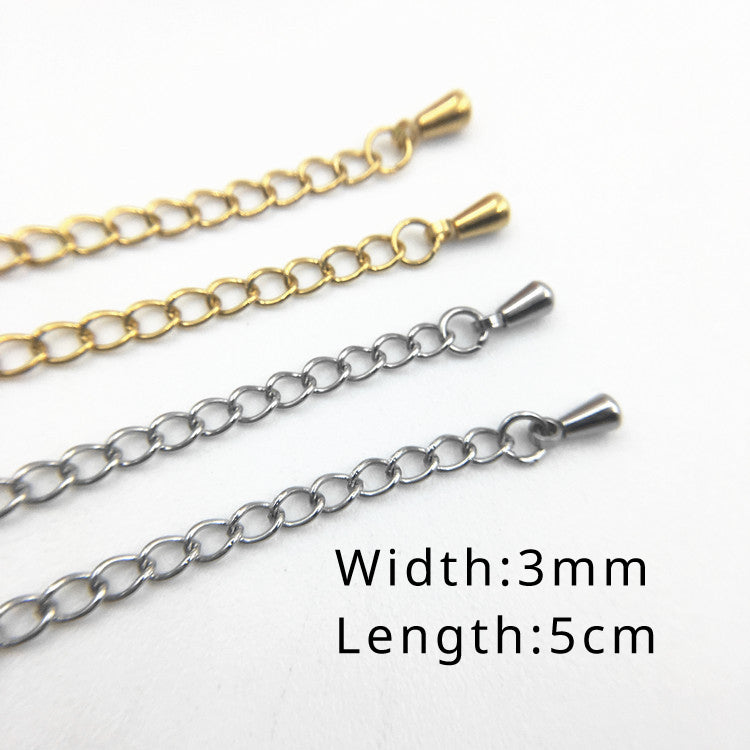 316L Stainless steel 5cm Extender Gold Silver