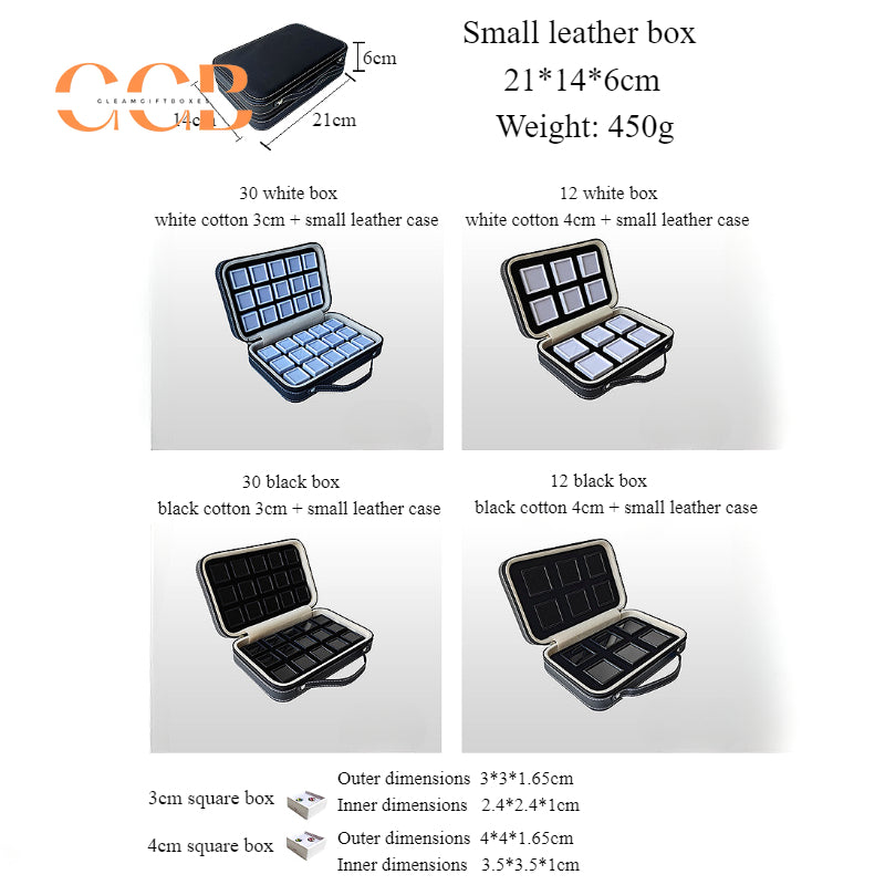 Gemstone Storage Sample Display Box with Loose Stone Organizer