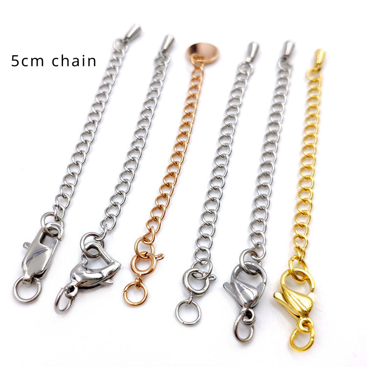 316L Stainless Steel Clasp with Extension Chain Tag