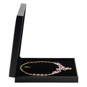 Luxury flip lid jewelry packaging box faux leather paper ring box pendant box bracelet box necklace box long chain box wholesale