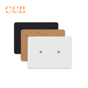 100pcs wholesale 3.5x2.5cm earring display cards with two holes for stud hoop jewelry black white paper cards small jewelry packaging