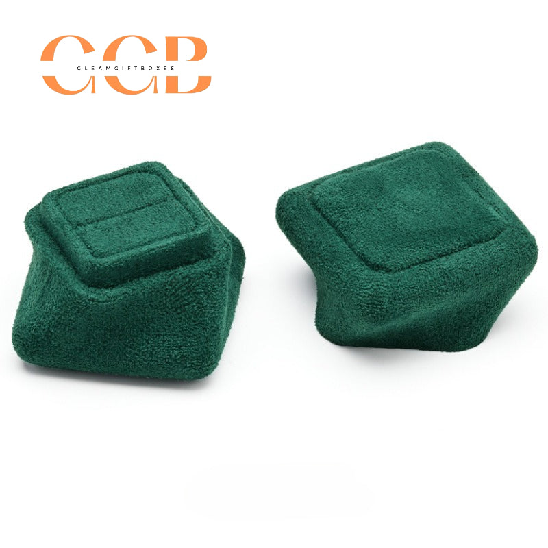 Velvet Ring Box Wedding Proposal Ring Holder Luxury Jewelry Gift Box Vintage Engagement Ring Case Travel Ring Box