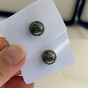 5A 11-14mm Black Tahitian Pearl, Natural Saltwater Loose Pearl with Strong Luster and Minimal Blemish, Round Bead for Fine Jewelry