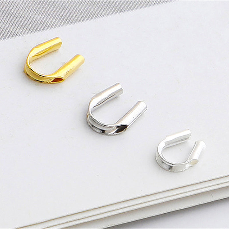 10pcs S925 Sterling Silver U-Shaped Clasp for DIY Bracelet & Necklace Making