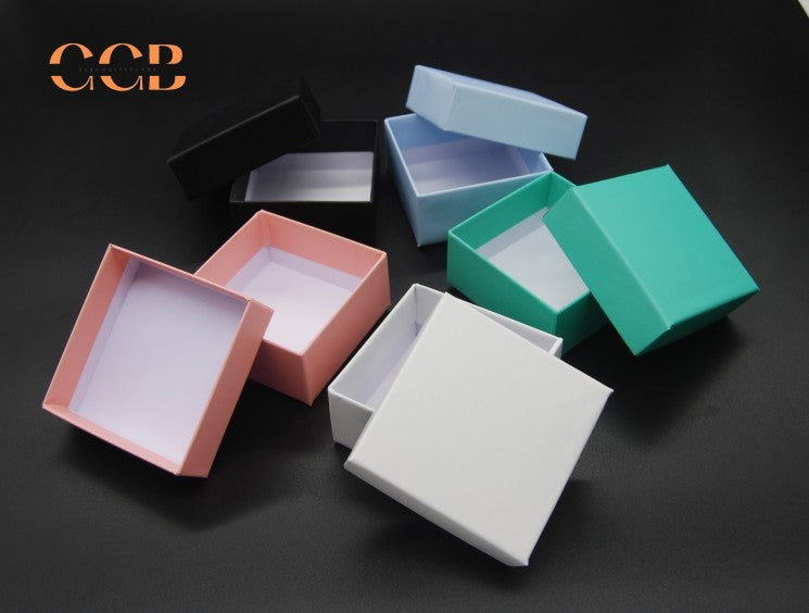 10pc Square Matte Jewelry Box 7.5×7.5×3.5 cm (2.9"x2.9"x1.3") | Custom Logo Necklace Bracelet Packaging