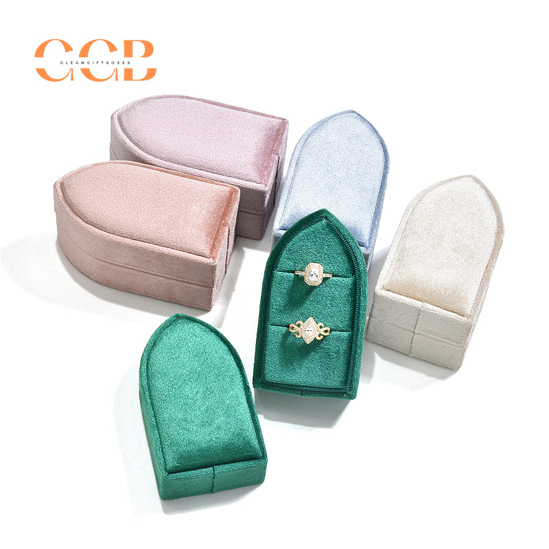 Retro Velvet Ring Box - Wedding Jewelry Storage & Display