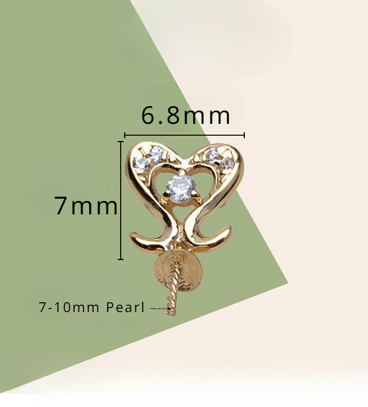 18K Gold 7-10mm pearl pendant setting